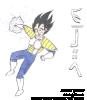 Vegeta throwing a ki blast